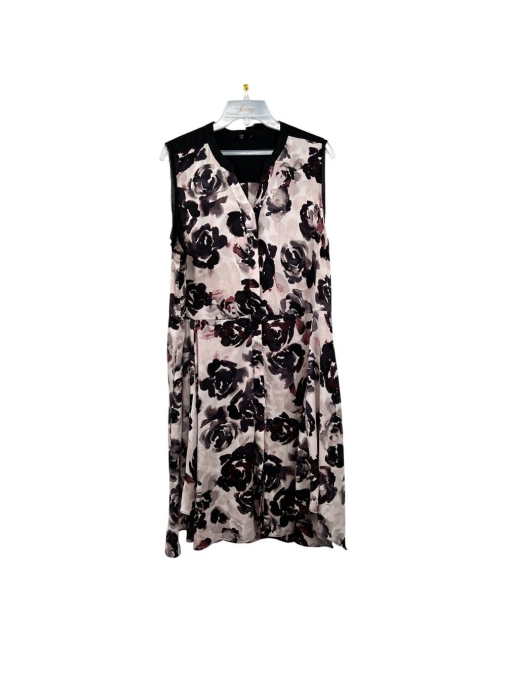Simply Vera Vera Wang Floral Midi Dress Sleeveless Dress Buttons Pink/Multi XXL